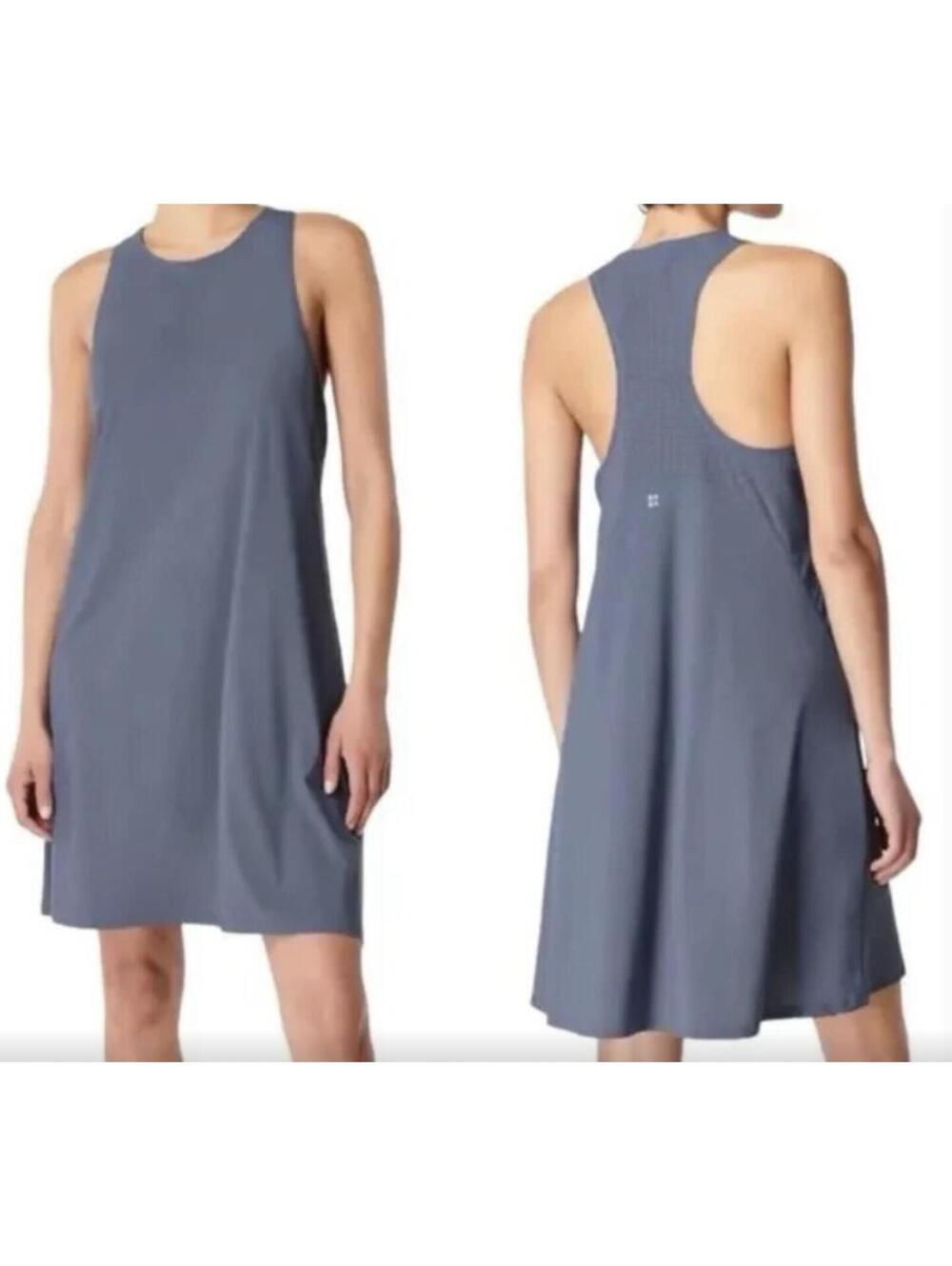 Sweaty Betty Slate Blue Gray Halter Mini Sundress Size 12